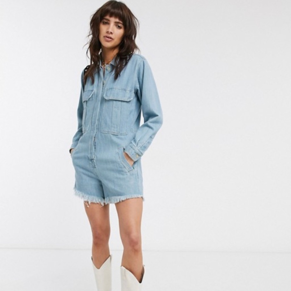 Free people denim romper